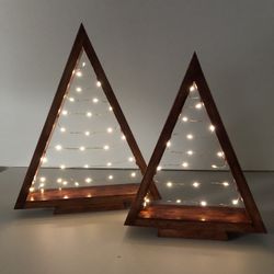 2 PCS Wooden Christmas Tree
