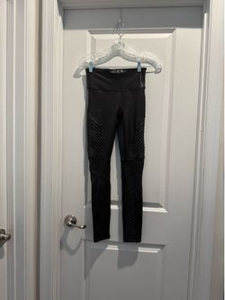 SPANX Black Faux-Leather High-Waist Leggings size small