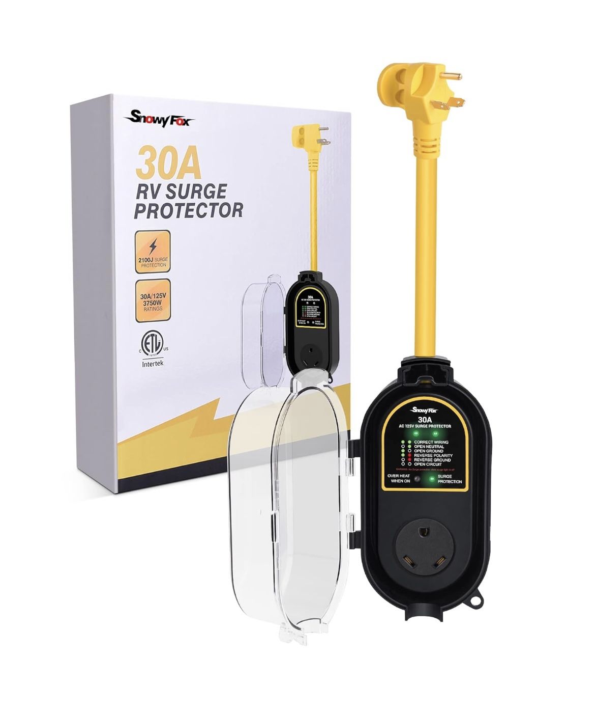 Snowy Fox 30 Amp RV Surge Protector LED Indicator Light for Camper Trailer