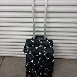 Thirty-One Rolling Luggage Duffle Bag Carry-On, Black & White Polka Dot