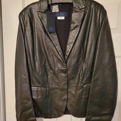 Les Copains Black Leather Jacket
