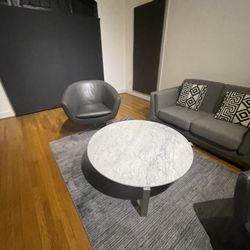 Marble table and two seater couch