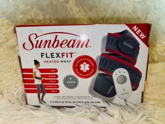Sunbeam FlexFit Heated Wrap Arm Elbow Leg Wrist Knee Carpal Tunnel Arthritis Pain Relief Auto Off 3 Heat NEW
