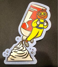 Dutch Bros Sticker SEPT 10 2026 JOL Pumpkin on Whipped Cream Rocket HALLOWEEN