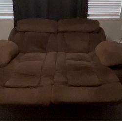 Dark Brown Microfiber, Electric Reclining Loveseat