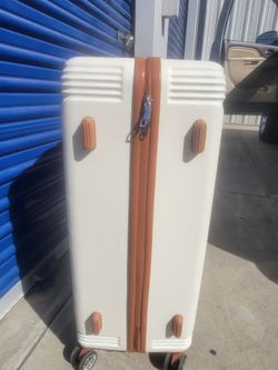 Hard Shell Rolling Suitcase Cream and Brown