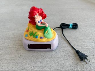 Vintage Disney The Little Mermaid Ariel Alarm Clock Night Light Fantasma Tested Works