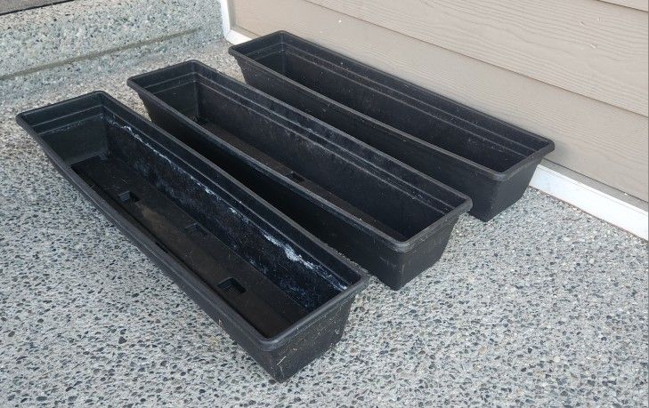 3pc Plastic Long Flower Pots
