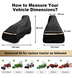 Universal Tractor Cover Black with Reflective Strip