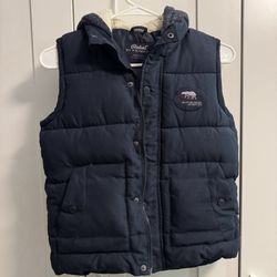 Boys Navy Blue Puffer Vest With Hood Primark Size 9-10 Years