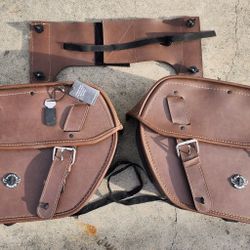 Kawasaki Vulcan 650 S Viking Odin Brown Motorcycle Saddlebags
