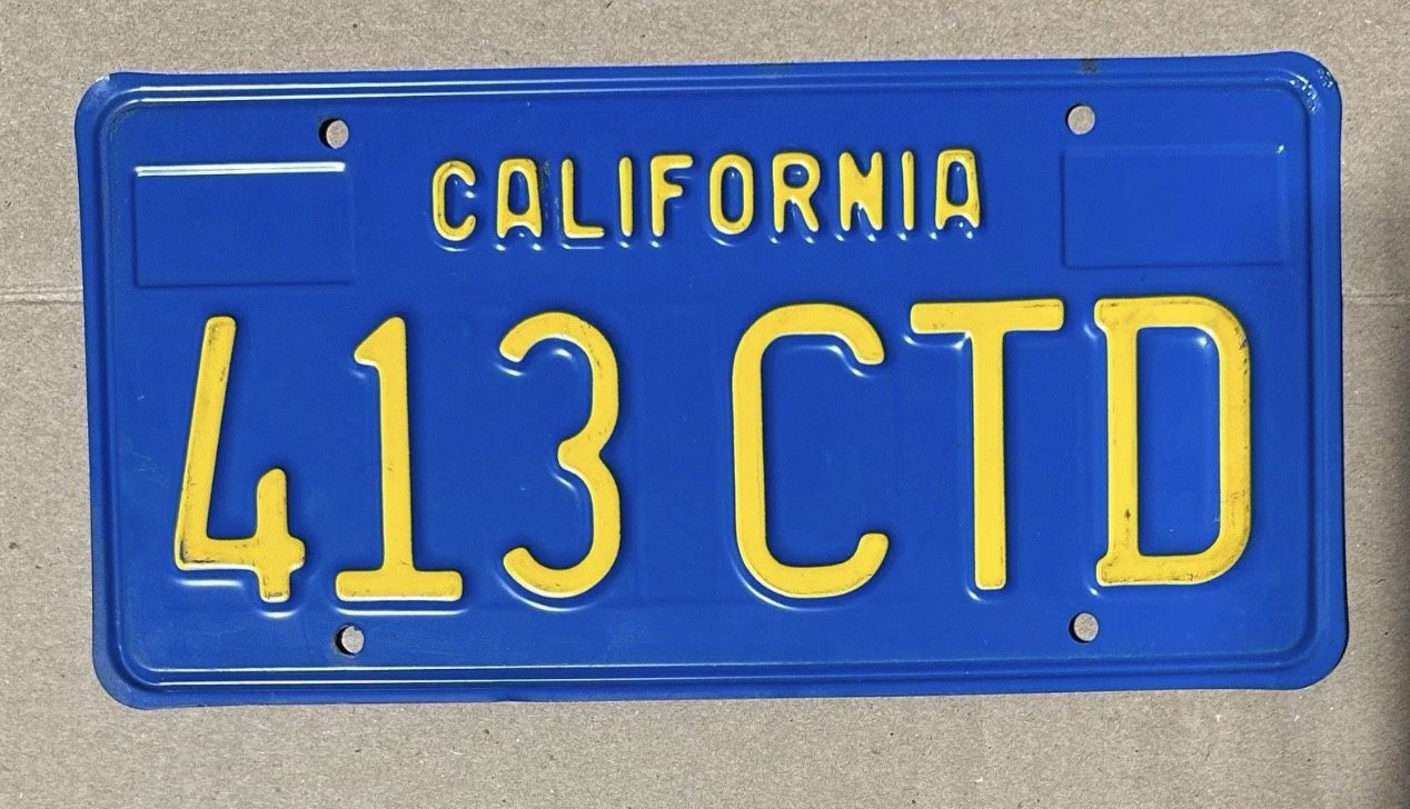 1971 California License Plate