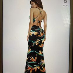 Tropical Maxi Dress “Fall Colors”