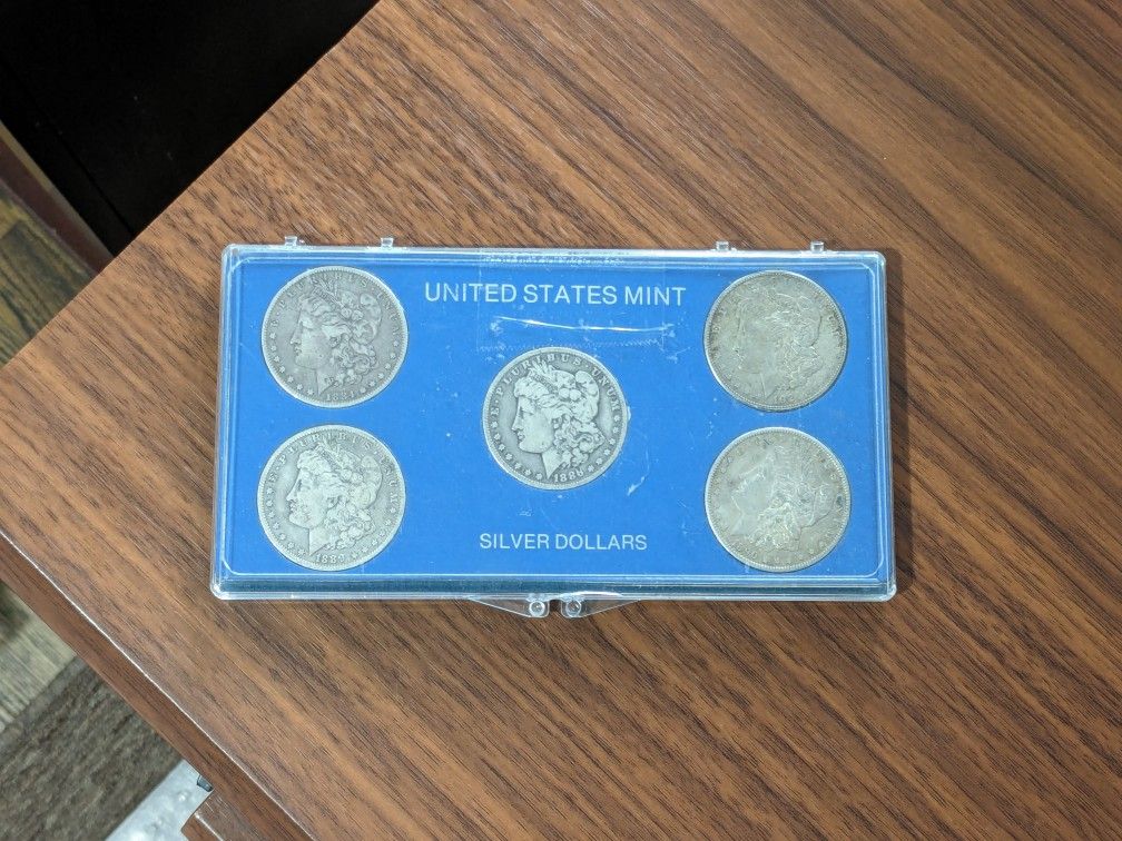 Morgan Silver Dollar Set - 1884, 1886 O, 1921 S, 1889 O, 1890S