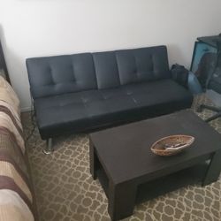 Black and chrome couch