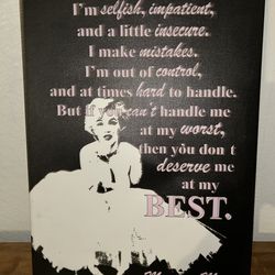 Marilyn Monroe Canvas Wall Sign