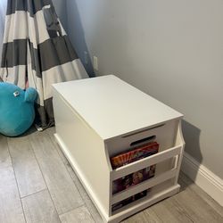 Toy Box With Front Book Storage Area on both sides