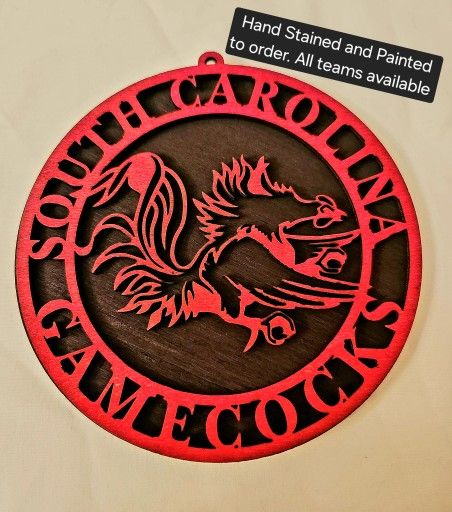 Hand Stained Custom Wood Ornaments Sports Teams