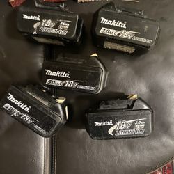 Makita BatteryS Used 3  3.0   1  4.0.  1 5.0 Used