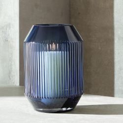 LSA International Rotunda Lantern/Vase H26cm Sapphire | Mouthblown & Handmade Glass 