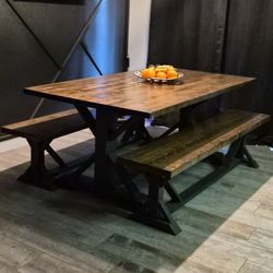Custom Solid Wood Rustic Dining Table