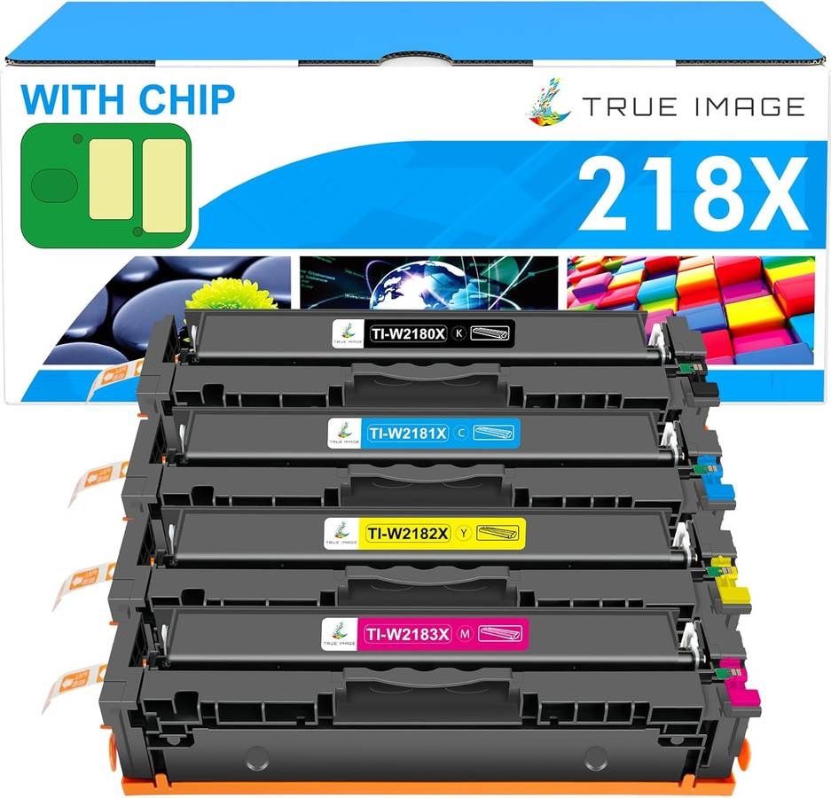 new 218X 218A Toner Cartridges 4 Pack with Chip 3201dw 3301fdw Compatible Replacement for HP 218A 218X Color Laserjet Pro 3201dw Pro MFP 3301cdw 3301s