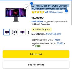 Lg Ultra 34 Inch O- led Curved Monitor