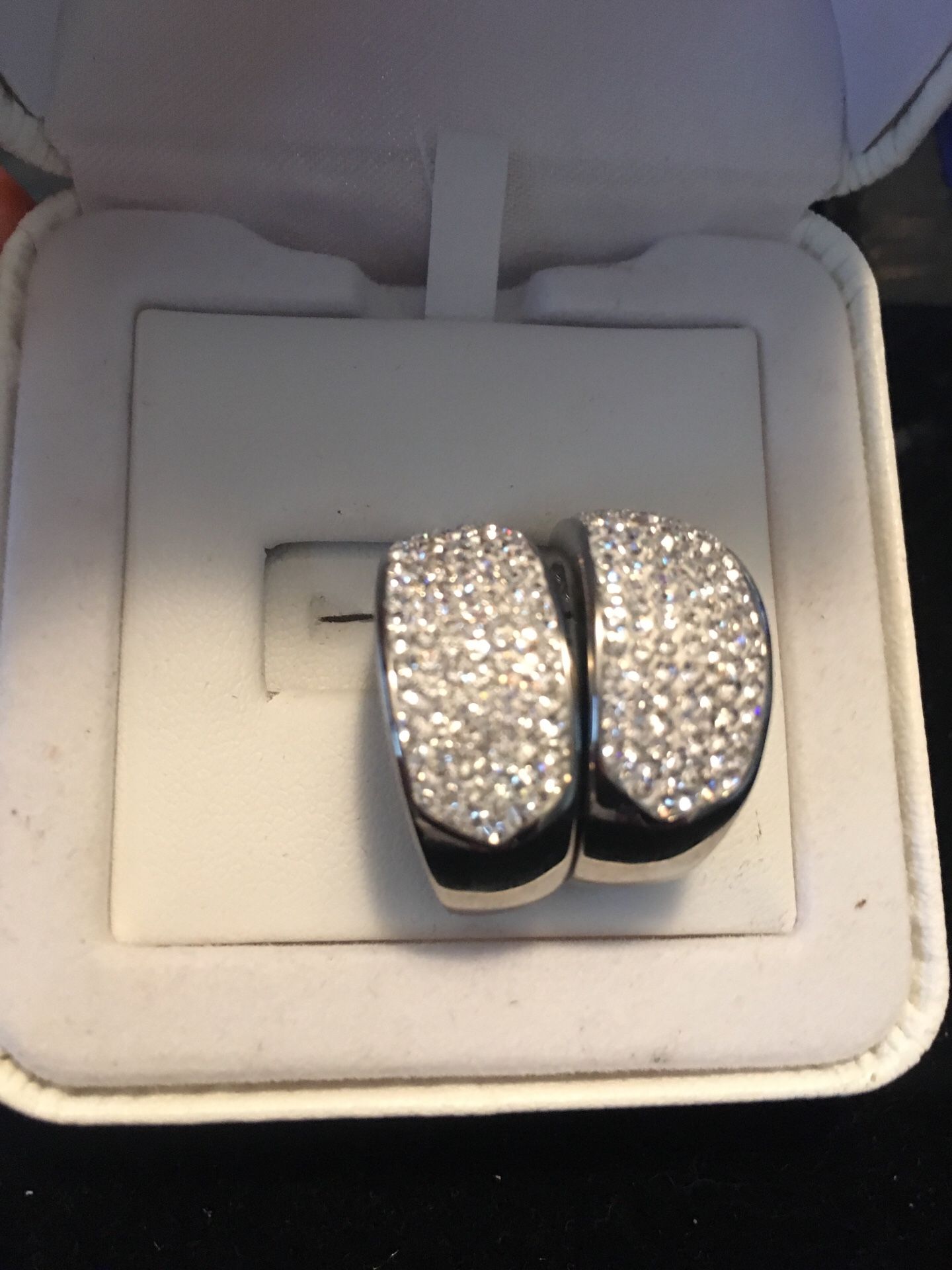 Lg stainless steel diamond earrings
