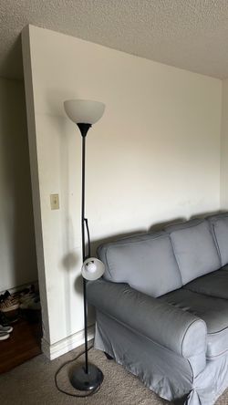 Black Torchiere Floor Lamp with Reading Light