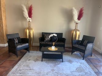 Four piece wicker, custom patio set