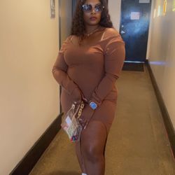 Beautiful Brown Dress- Dress It Up Or Down/ Stretchy