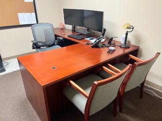 High end L shaped desk and Credenza