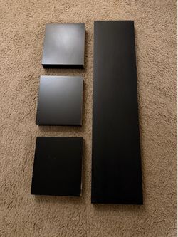 IKEA LACK Floating Wall Shelves Set – Black– 4 Pieces