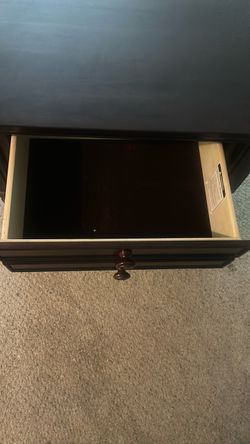 Dark Wood Nightstand with Drawer