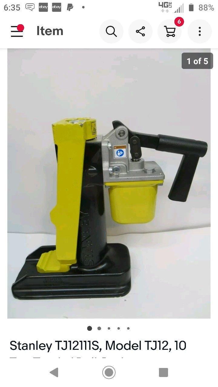Stanley TJ12111S, Model TJ12, 10 Ton Track / Rail Jack