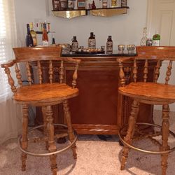Home Bar With 2 Stools Very Good Looking