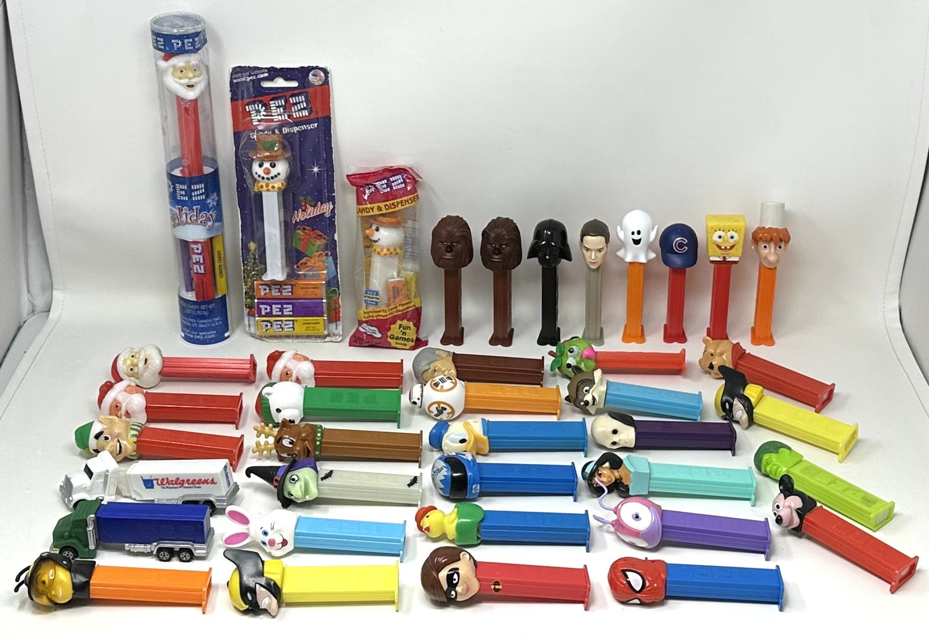 Mixed Vintage & Modern 39pc PEZ Dispensers Marvel, Disney, Christmas, Star Wars