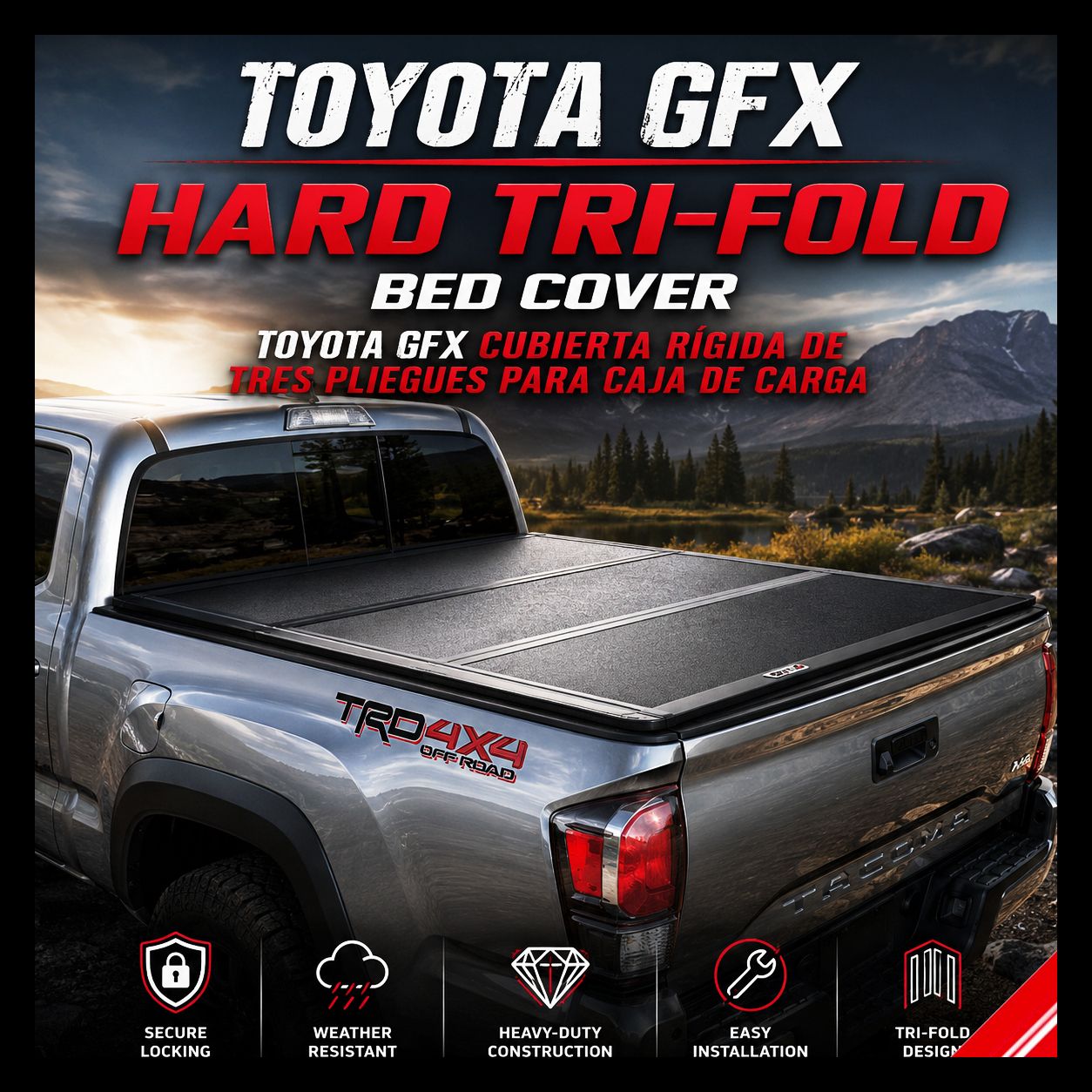 Toyota GFX Hard Tri-Fold Bed Cover