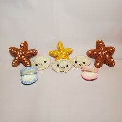 Starfish and clams crochets 