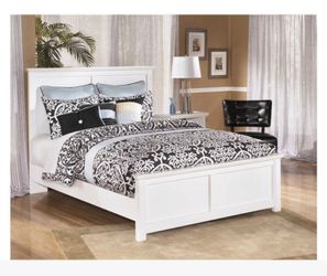 New white headboard Footboard And Frame! Bedroom suite set saves here mattress and Boxspring bed deals here