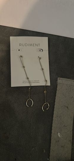 Rudiment Silver Drop Chain Earrings