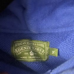 Real blue puff print denim tears hoodie 