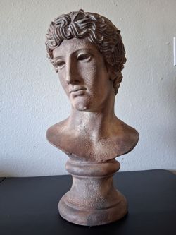 Roman Greek Cesar Victorious Athlete Bust sculpture 17"