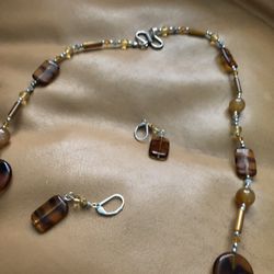 Tigers Eye Color Necklace Set