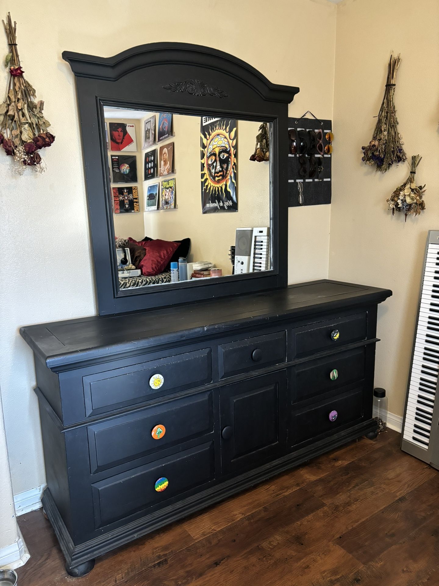 Wood Dresser & Side Table