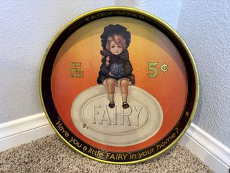 Vintage Fairy Soap Advertising Tray - The Oval Cake 5 Cents OBO