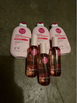 Eos body spray and lotion
