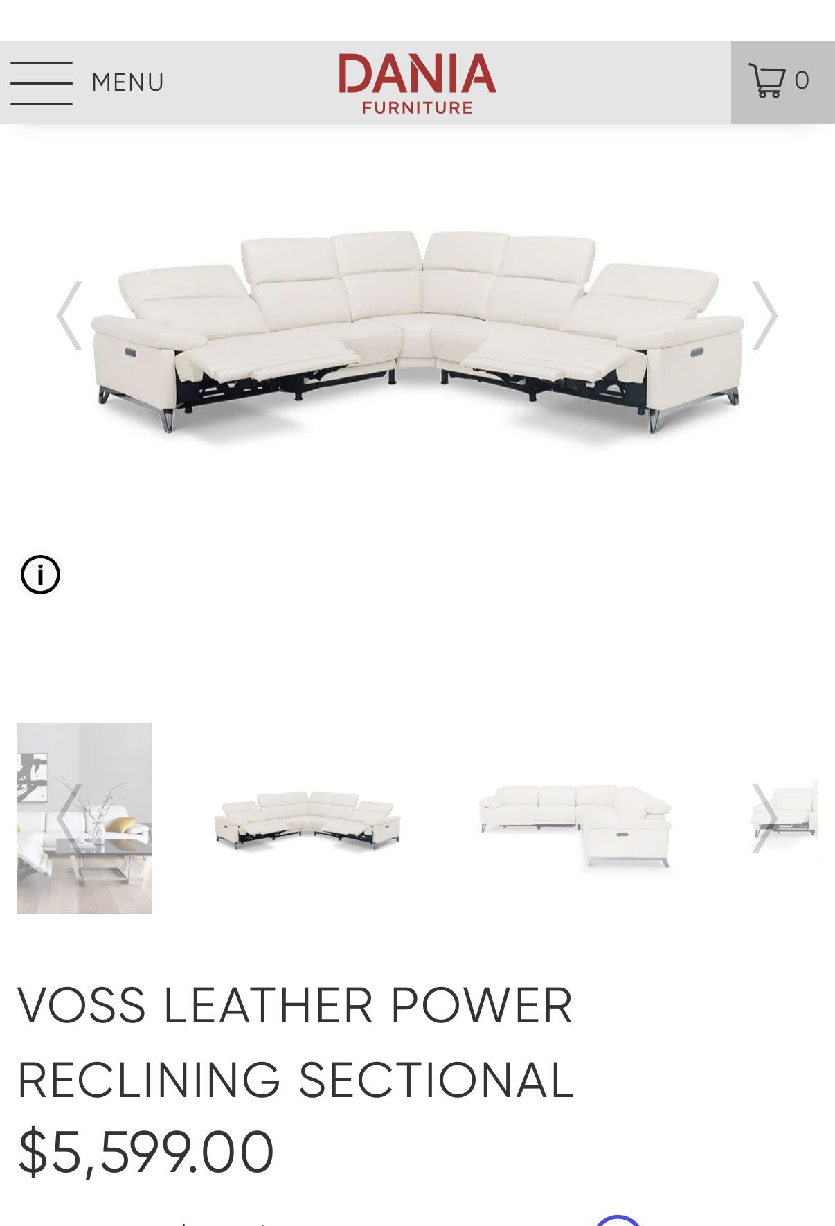 Dania Leather Reclining Sectional