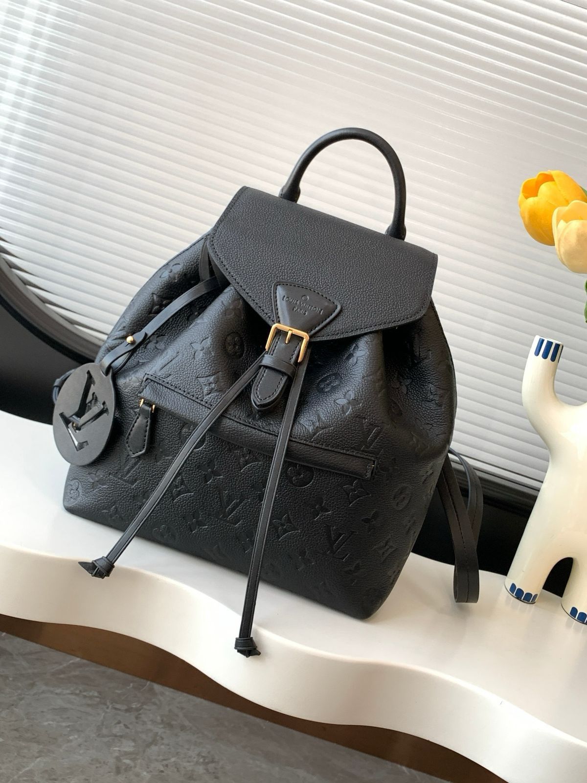 Louis Vuitton Montsouris Small Black Monogram Empreinte