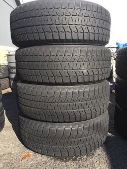 225/60/17 Bridgestone blizzak SNOW set of used tires in great condition 60-70% tread 250$ plus tax for 4. Installation balance and alignment availabl